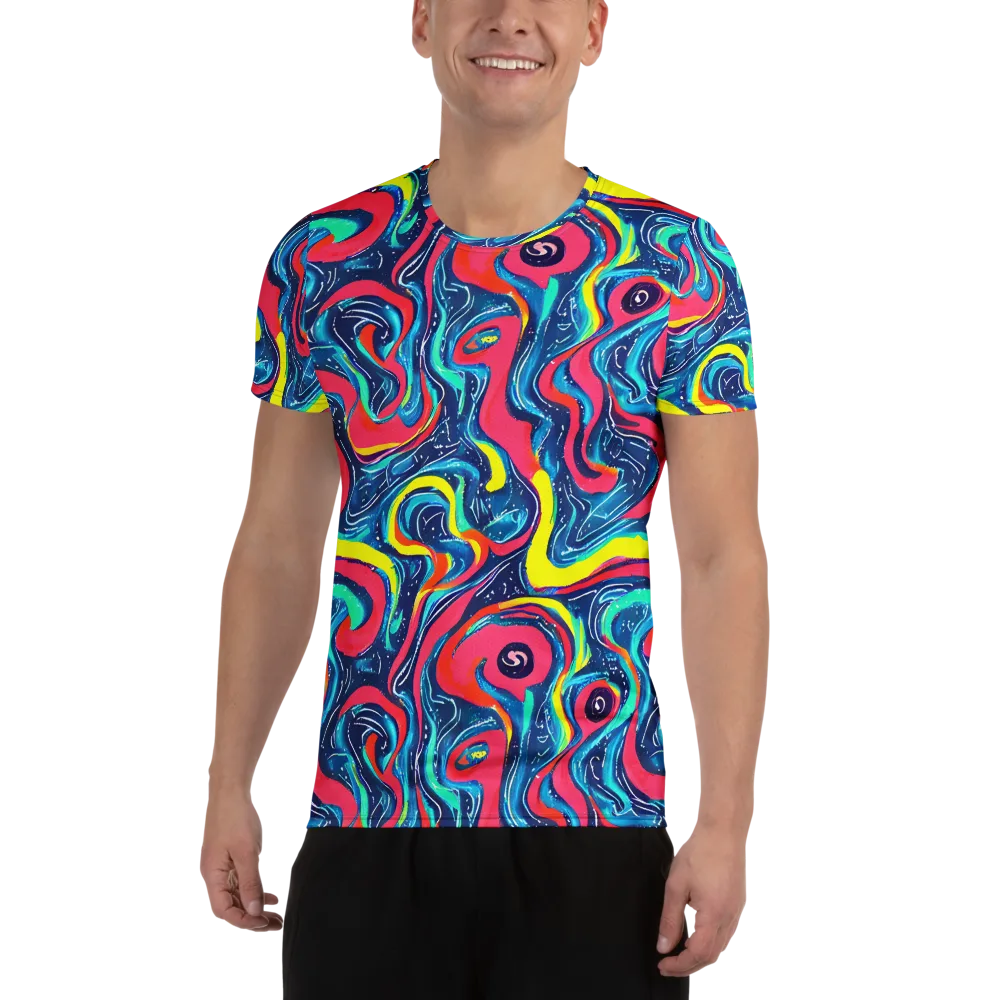 Electric Inkblot on Men's Athletic T-Shirt — Front