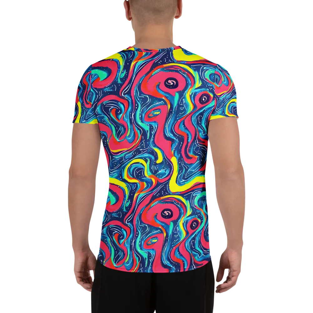 Electric Inkblot on Men's Athletic T-Shirt — Back