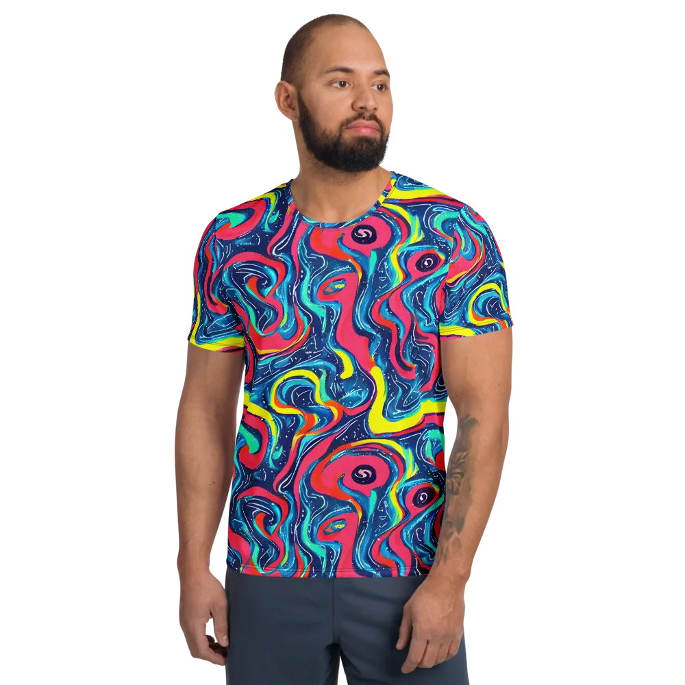 Electric Inkblot on Men's Athletic T-Shirt — Front