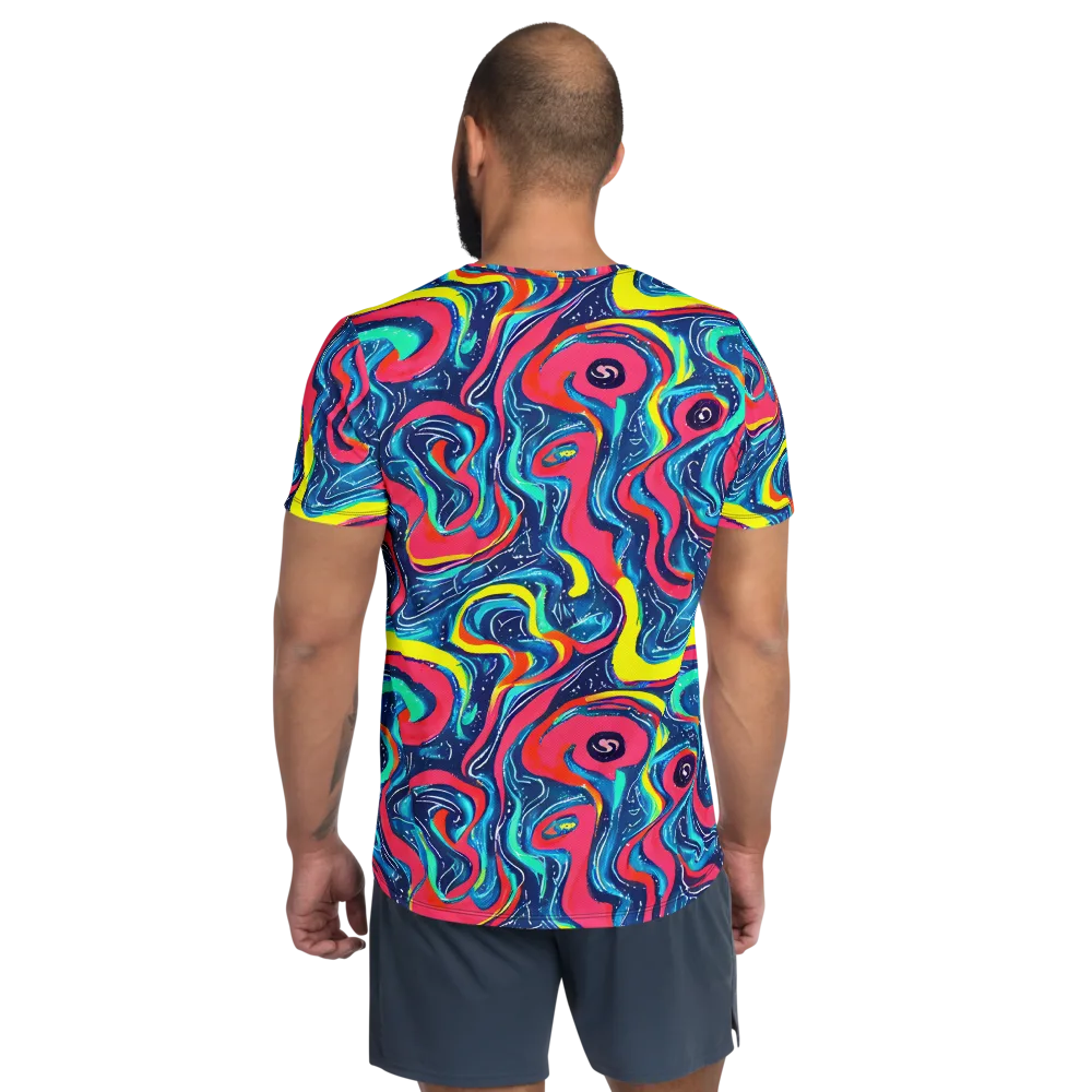 Electric Inkblot on Men's Athletic T-Shirt — Back