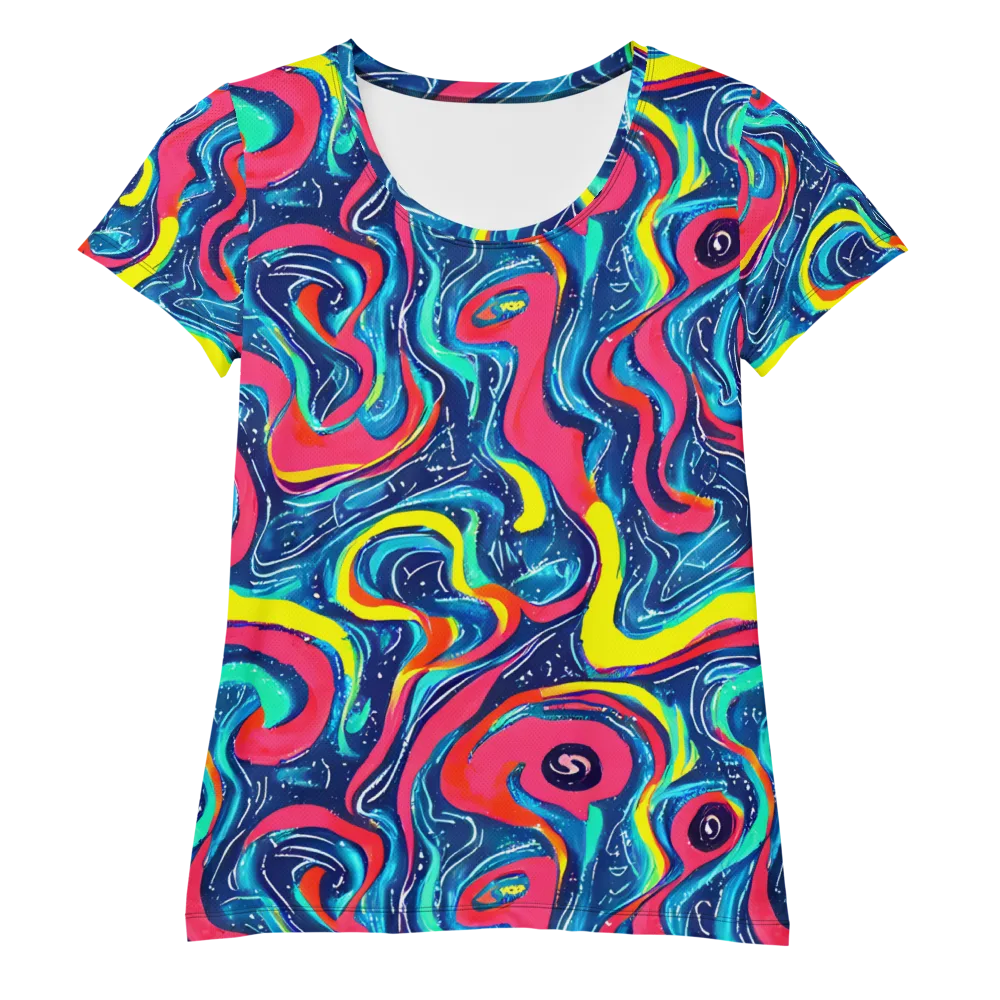 Electric Inkblot on Women's Athletic T-Shirt — Front