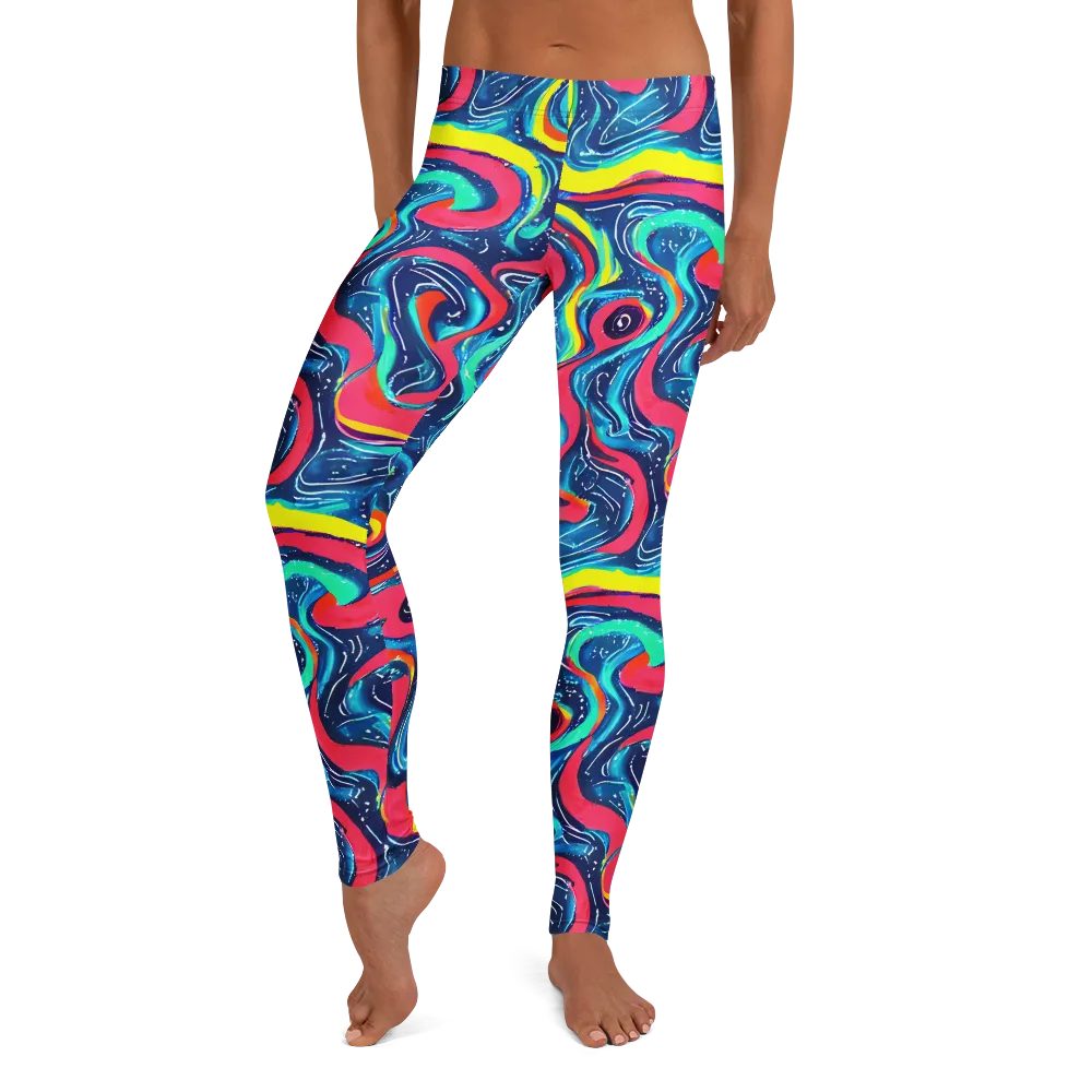 Electric Inkblot on Leggings — Front