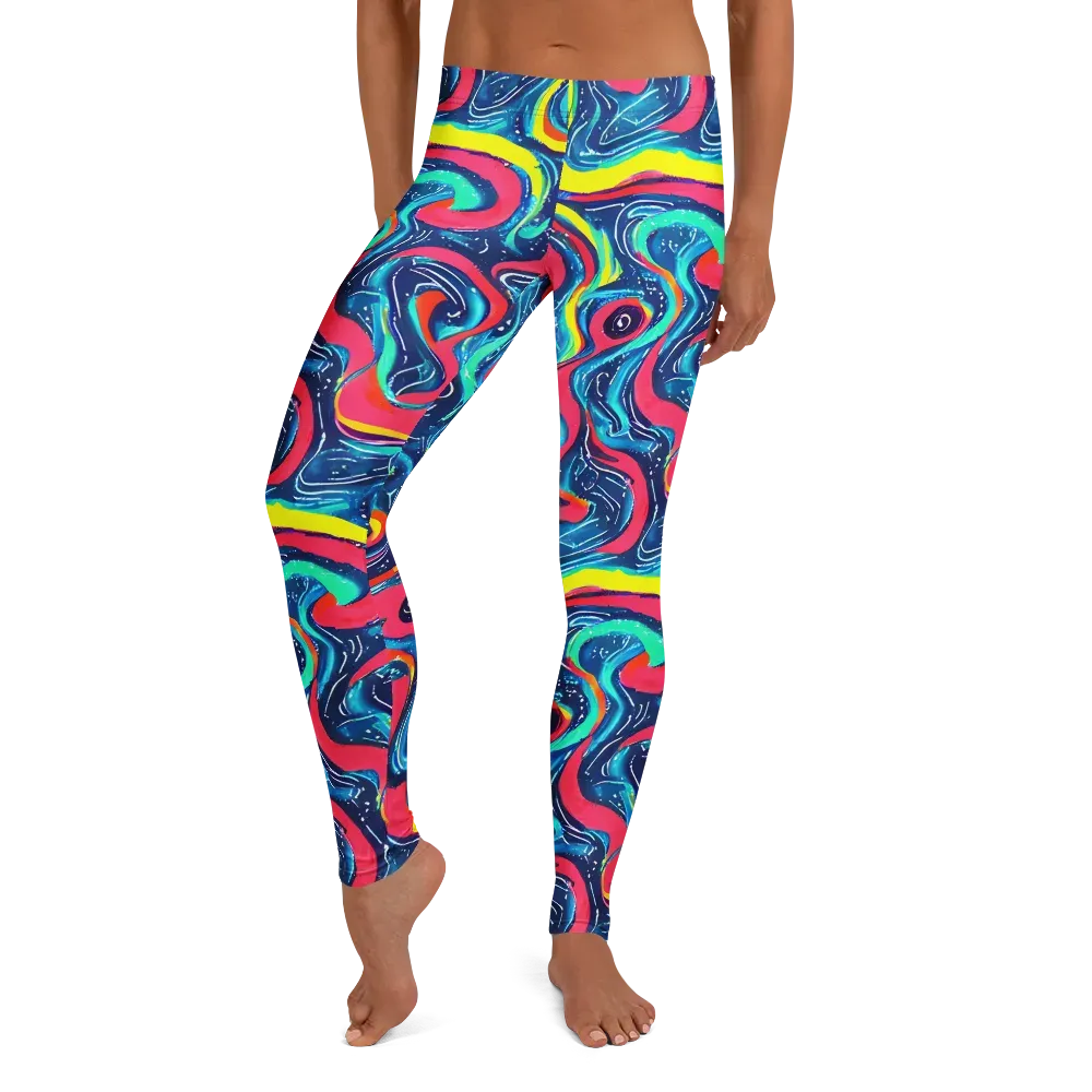 Electric Inkblot on Leggings — Front