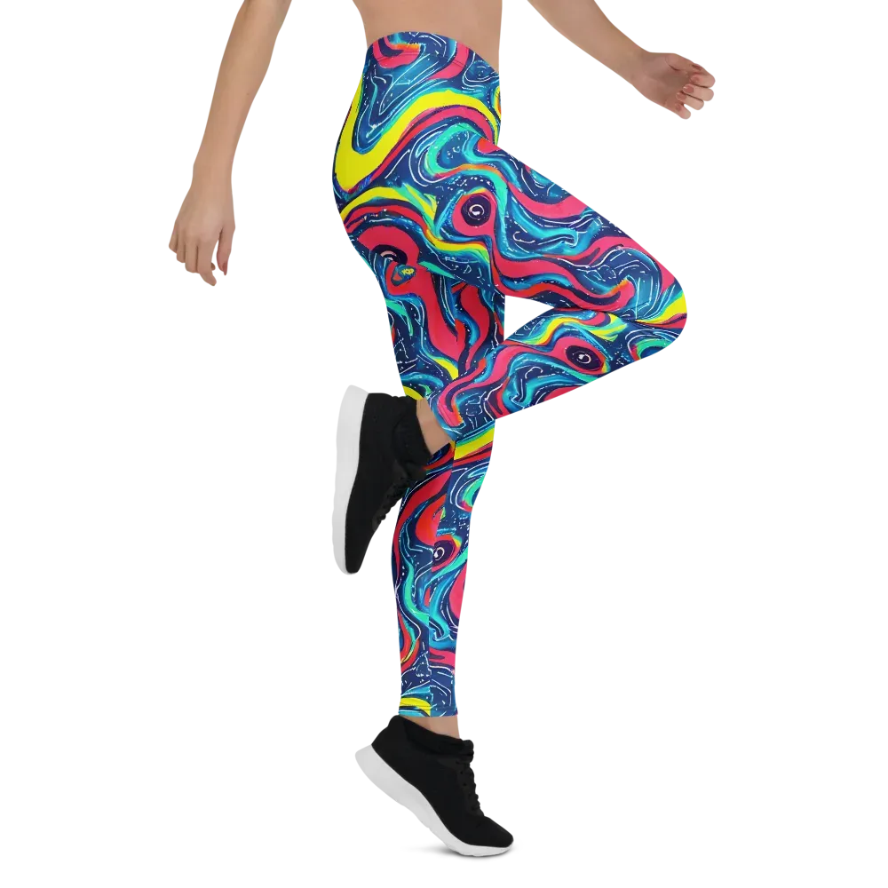 Electric Inkblot on Leggings — Right