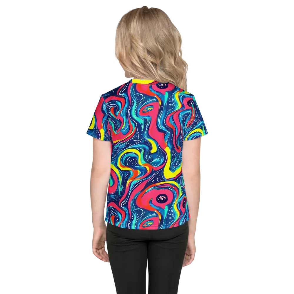 Electric Inkblot on Kids Crew Neck T-Shirt — Back