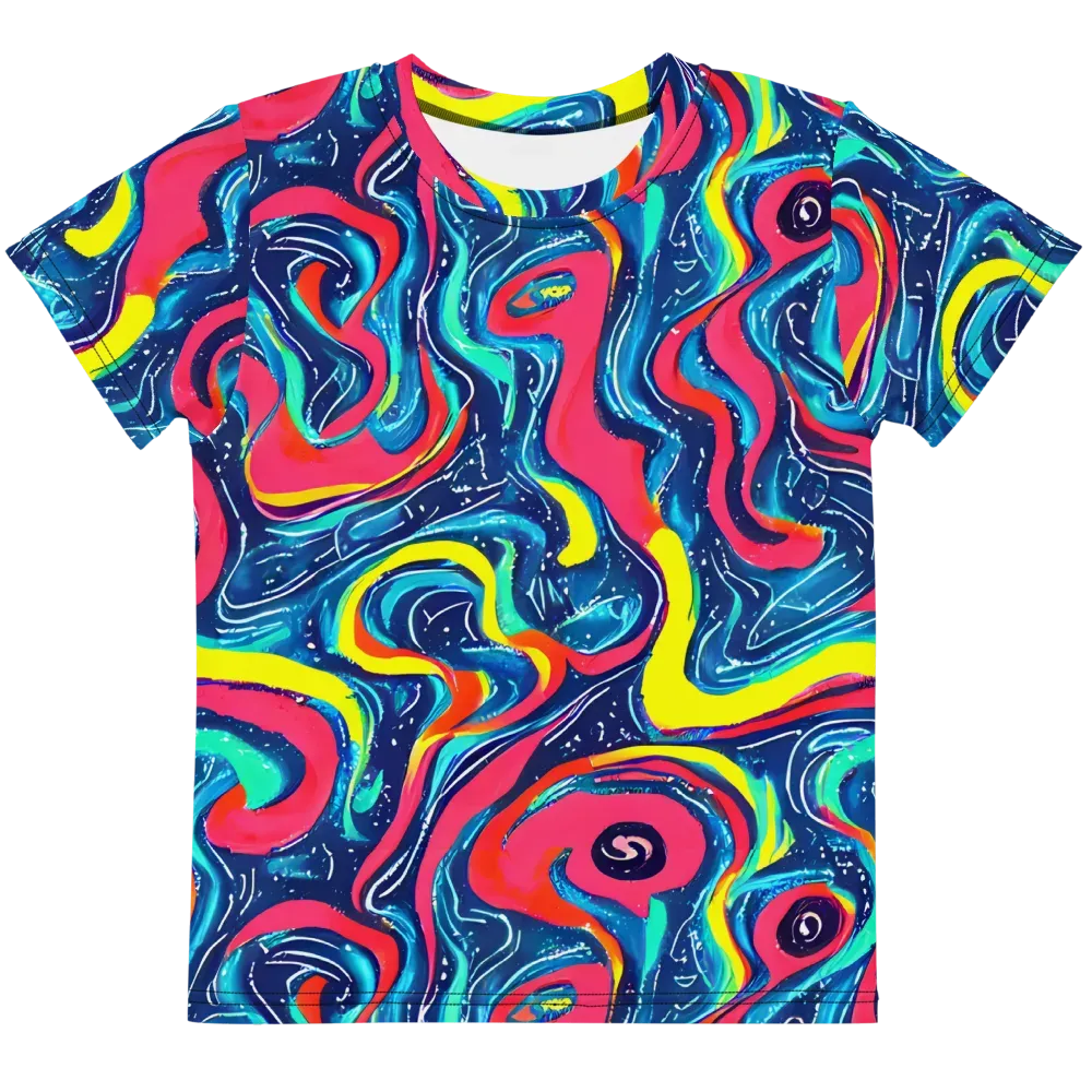 Electric Inkblot on Kids Crew Neck T-Shirt — Front