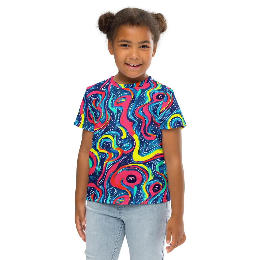 Electric Inkblot on Kids Crew Neck T-Shirt — Front
