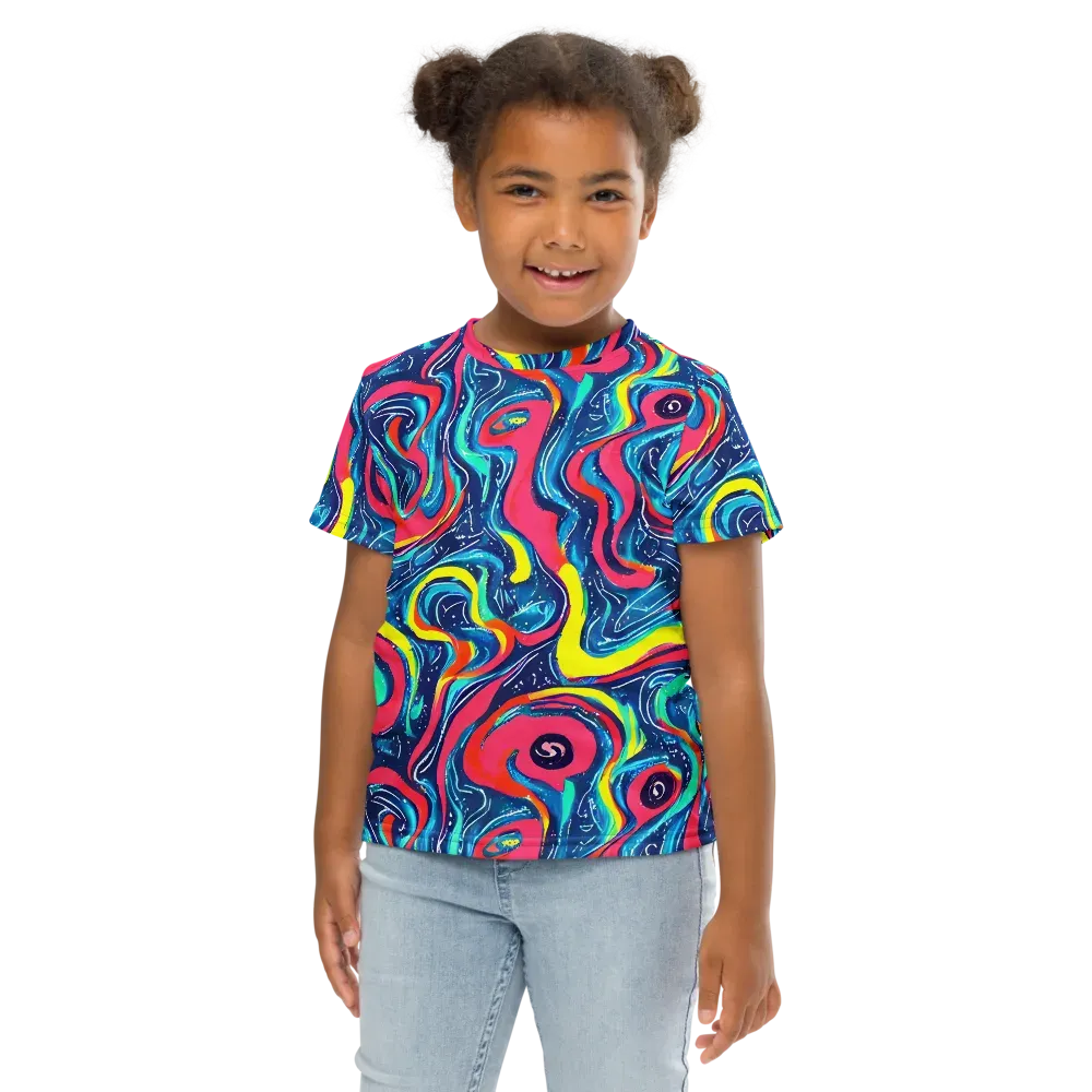 Electric Inkblot on Kids Crew Neck T-Shirt — Front