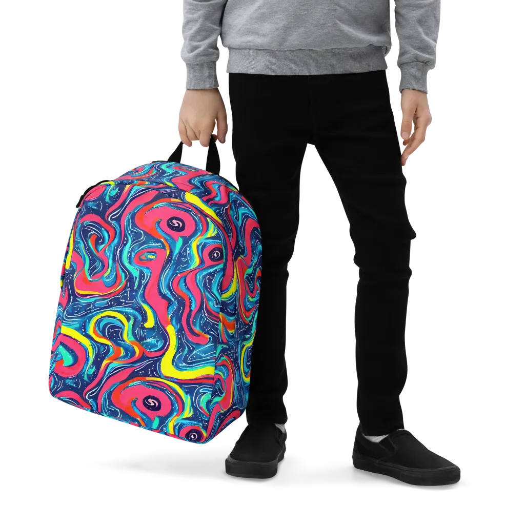 Electric Inkblot on Minimalist Backpack — Zoomed-in