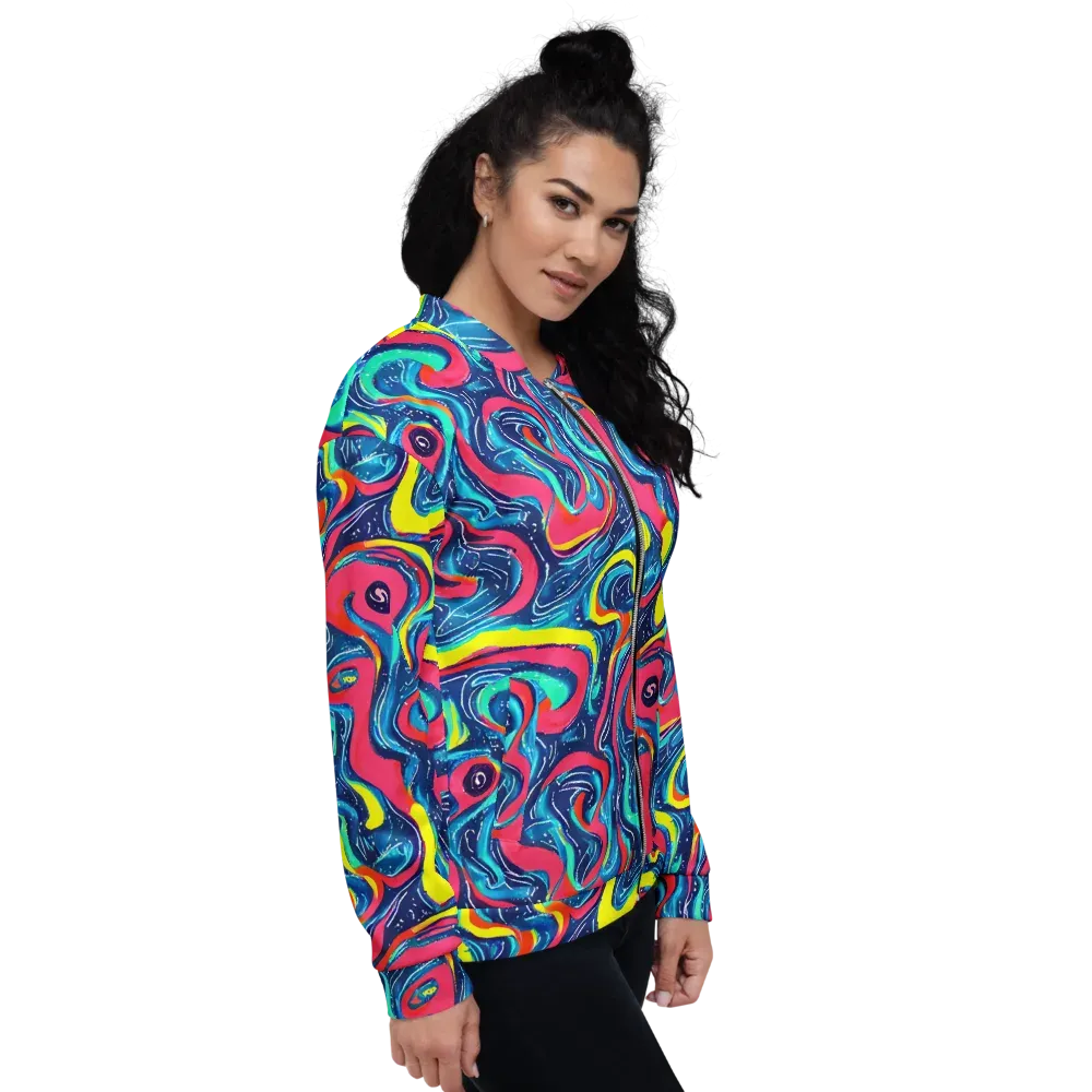 Electric Inkblot on Bomber Jacket — Right