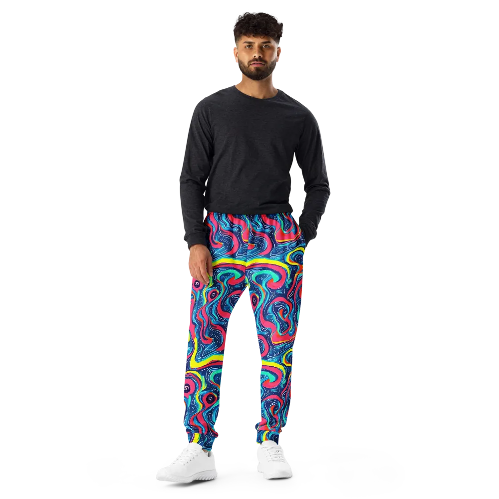 Electric Inkblot on Men's Joggers — Front