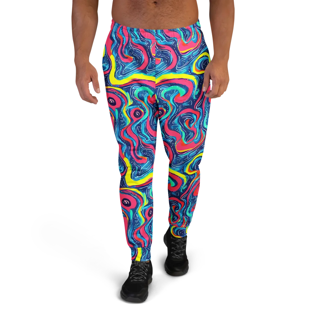 Electric Inkblot on Men's Joggers — Front