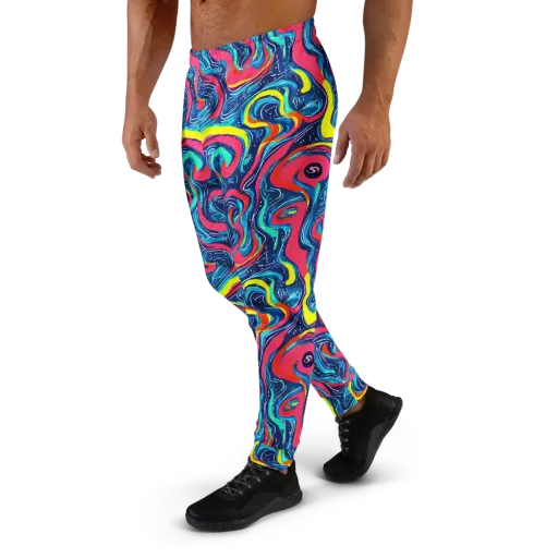 Electric Inkblot on a Men's Joggers