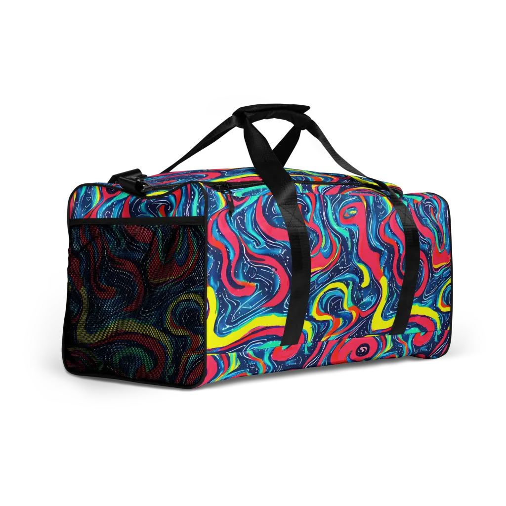 Electric Inkblot on Duffle Bag — Right Front