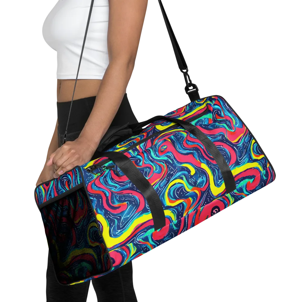 Electric Inkblot on Duffle Bag — Front