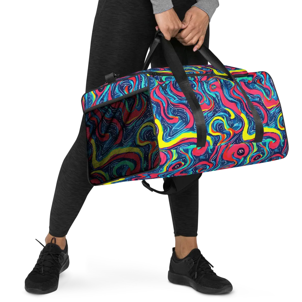 Electric Inkblot on Duffle Bag — Right Front