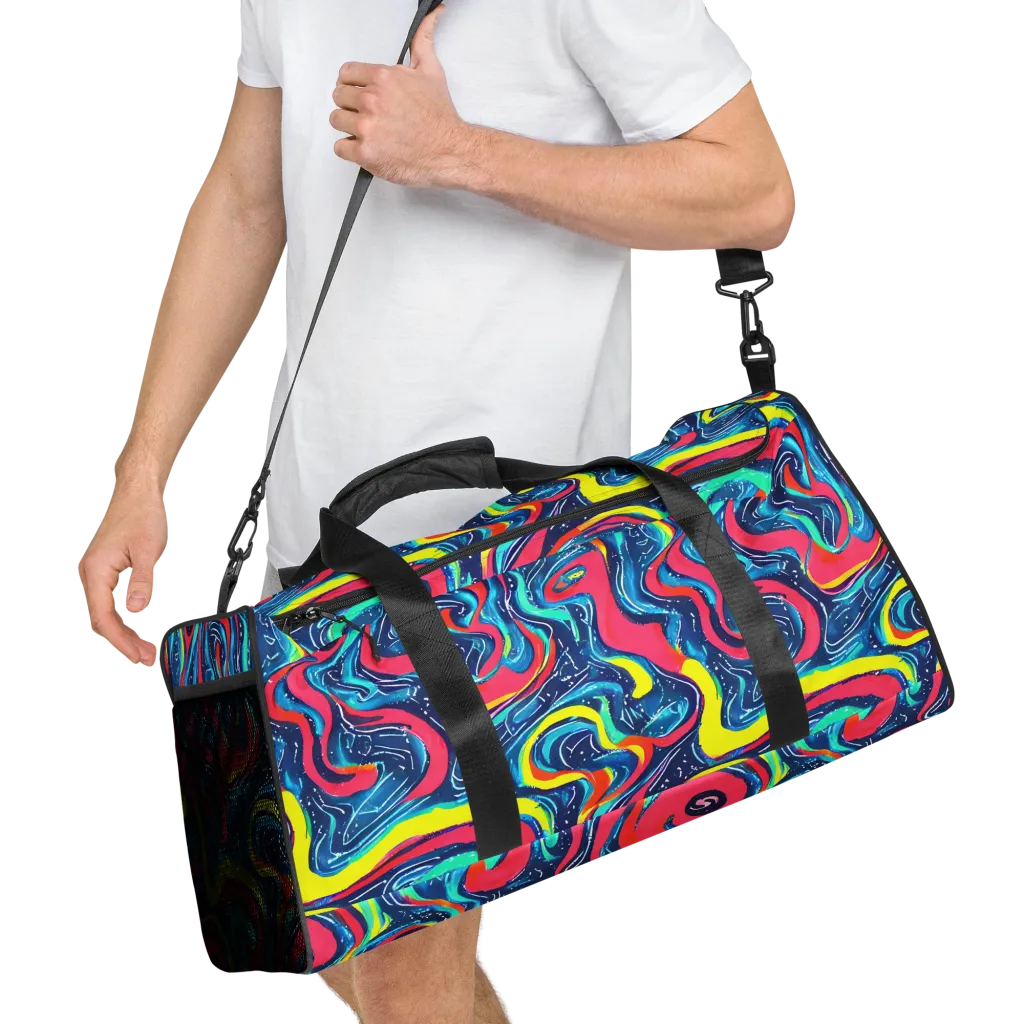 Electric Inkblot on Duffle Bag — Right Front