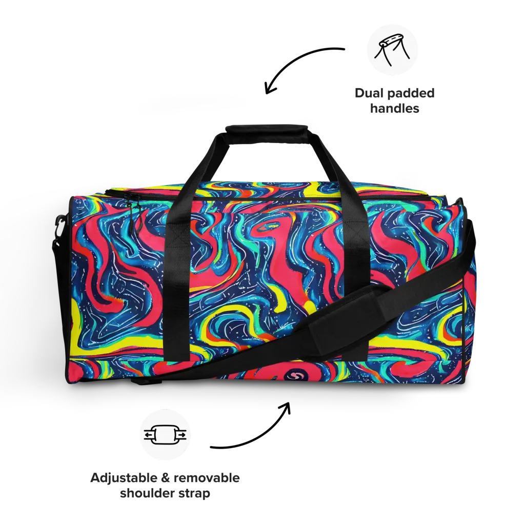 Electric Inkblot on Duffle Bag — Front