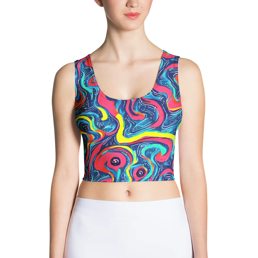 Electric Inkblot on Crop Top — Front