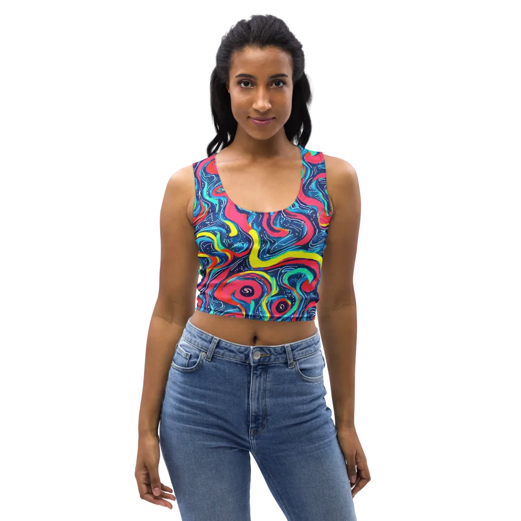 Electric Inkblot on Crop Top — Front