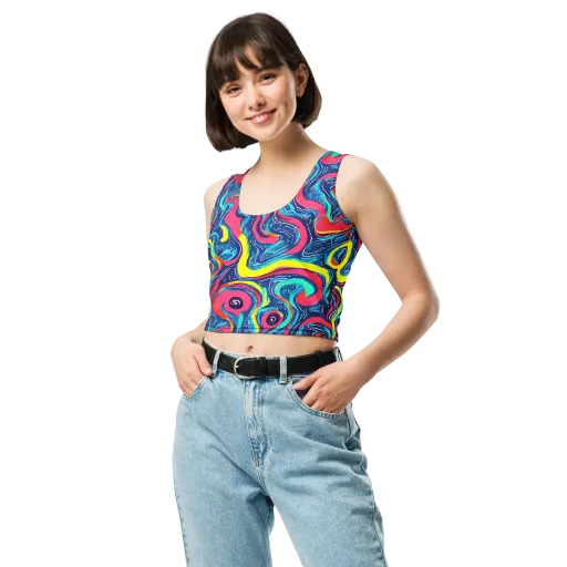 Electric Inkblot on a Crop Top