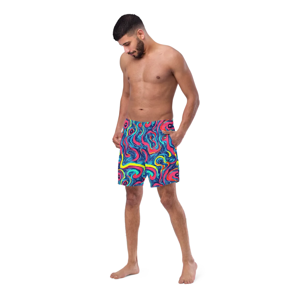 Electric Inkblot on Swim Trunks — Left Front