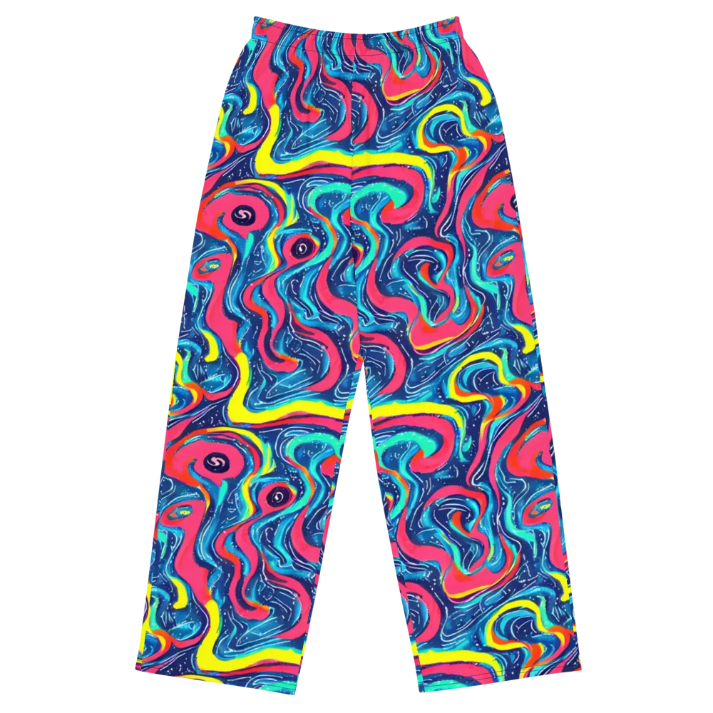 Electric Inkblot on Wide-Leg Pants — Front