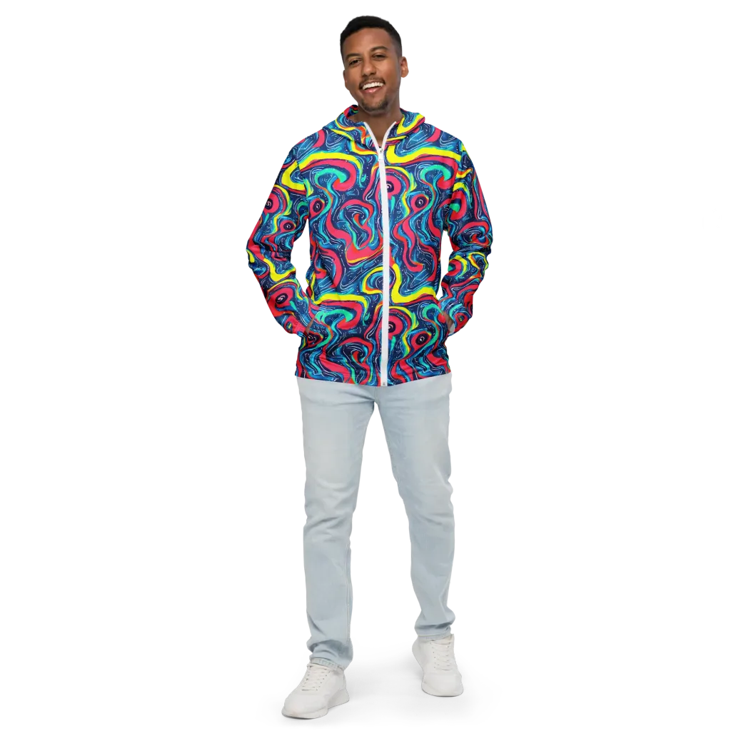 Electric Inkblot on Men's Windbreaker — Front