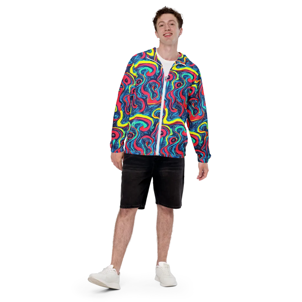 Electric Inkblot on Men's Windbreaker — Front