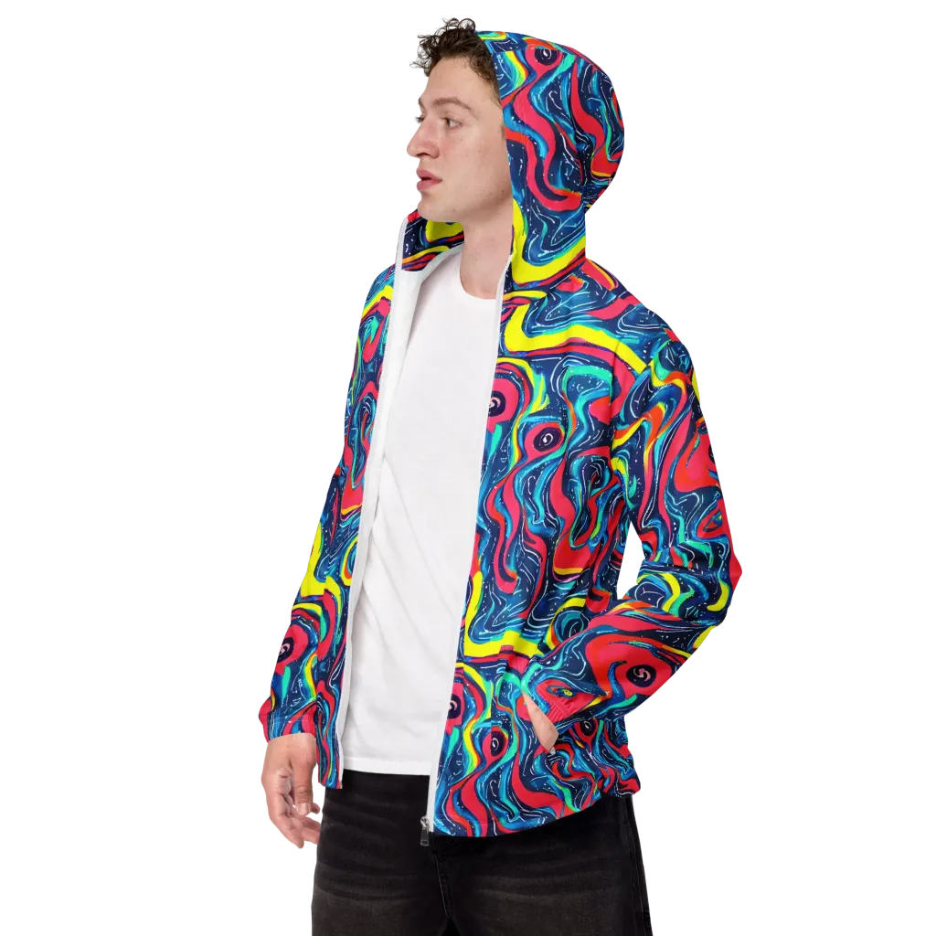 Electric Inkblot on Men's Windbreaker — Left Front