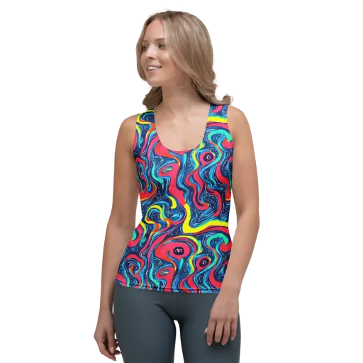 Electric Inkblot on a Women's Tank Top