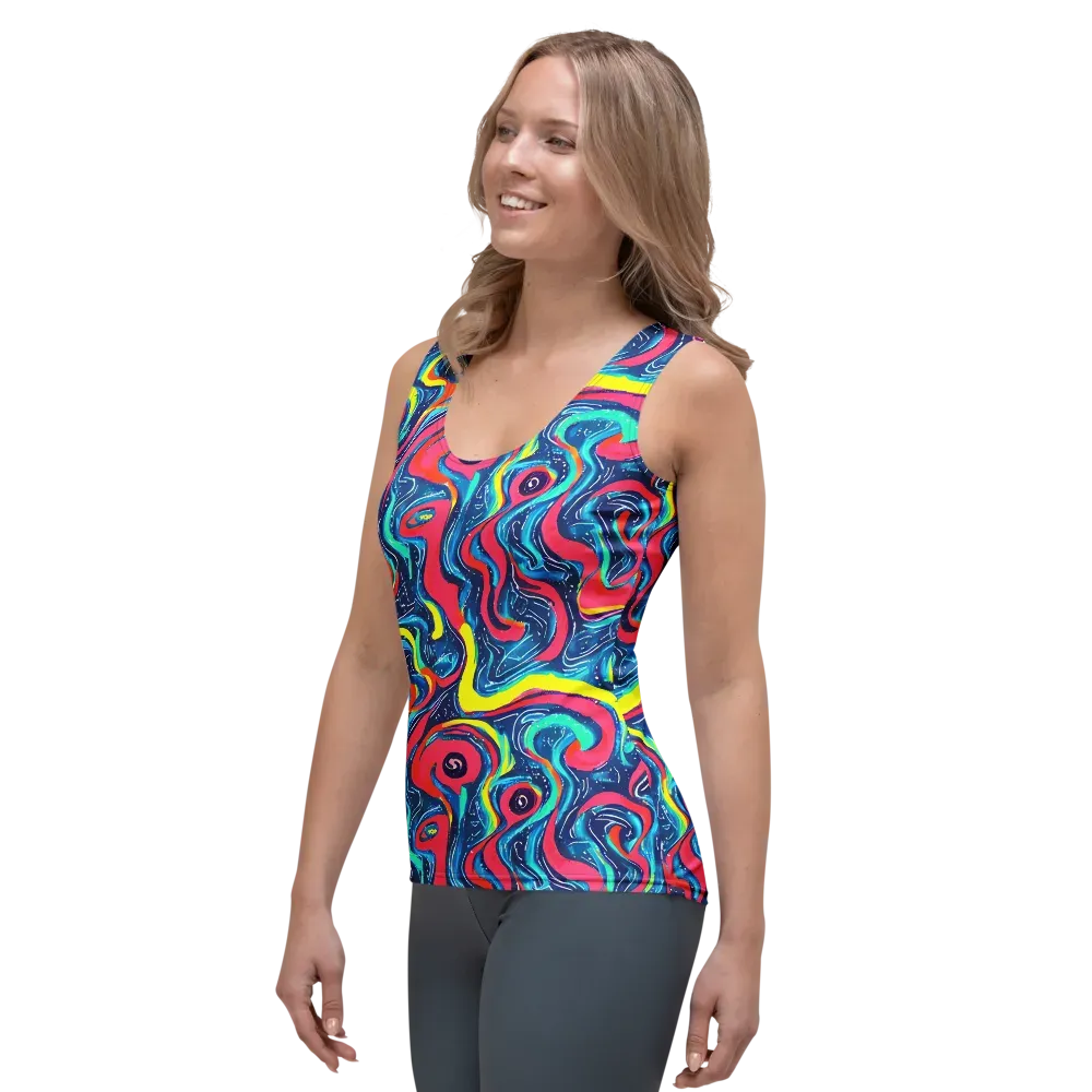 Electric Inkblot on Women's Tank Top — Left Front