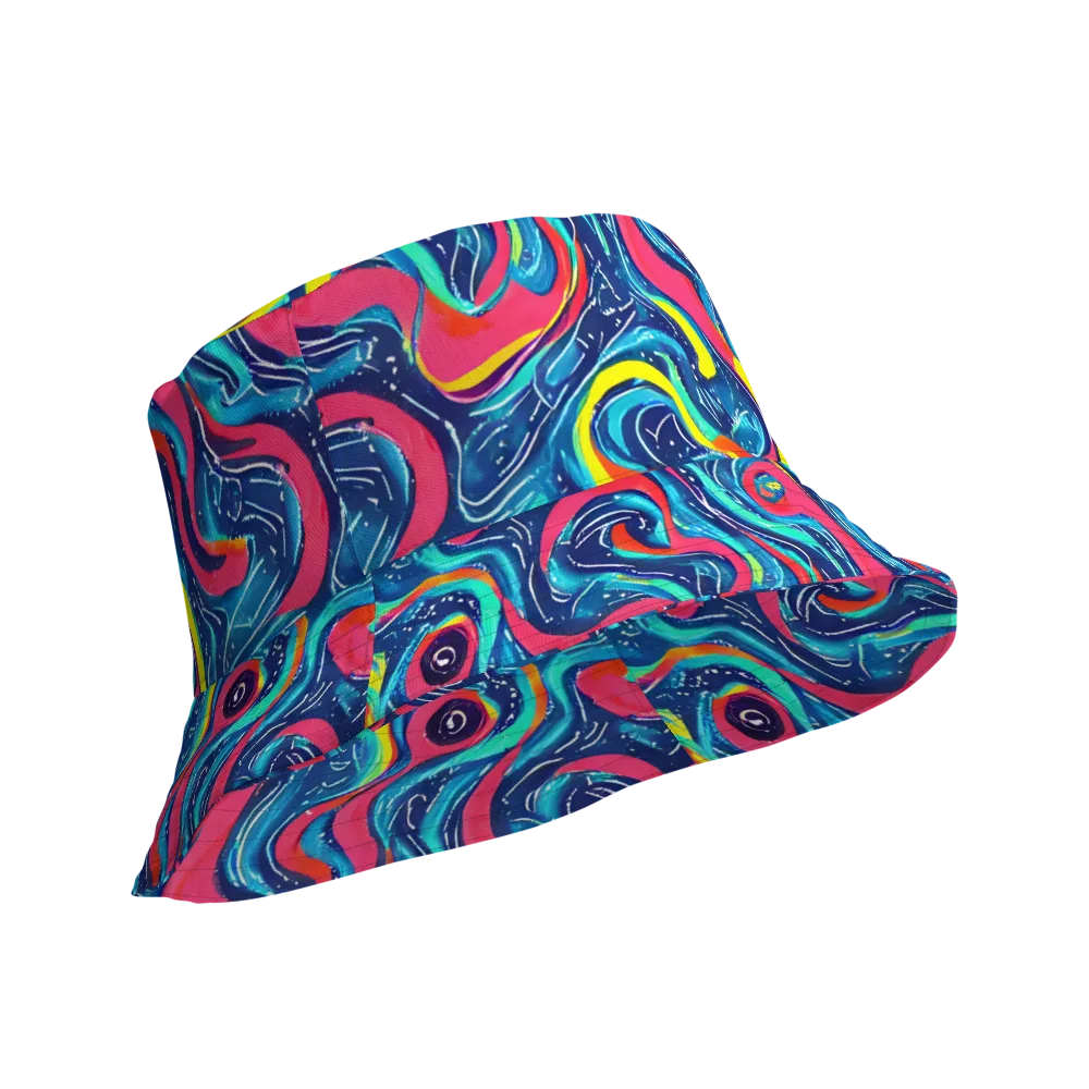 Electric Inkblot on Reversible Bucket Hat — Product details Outside
