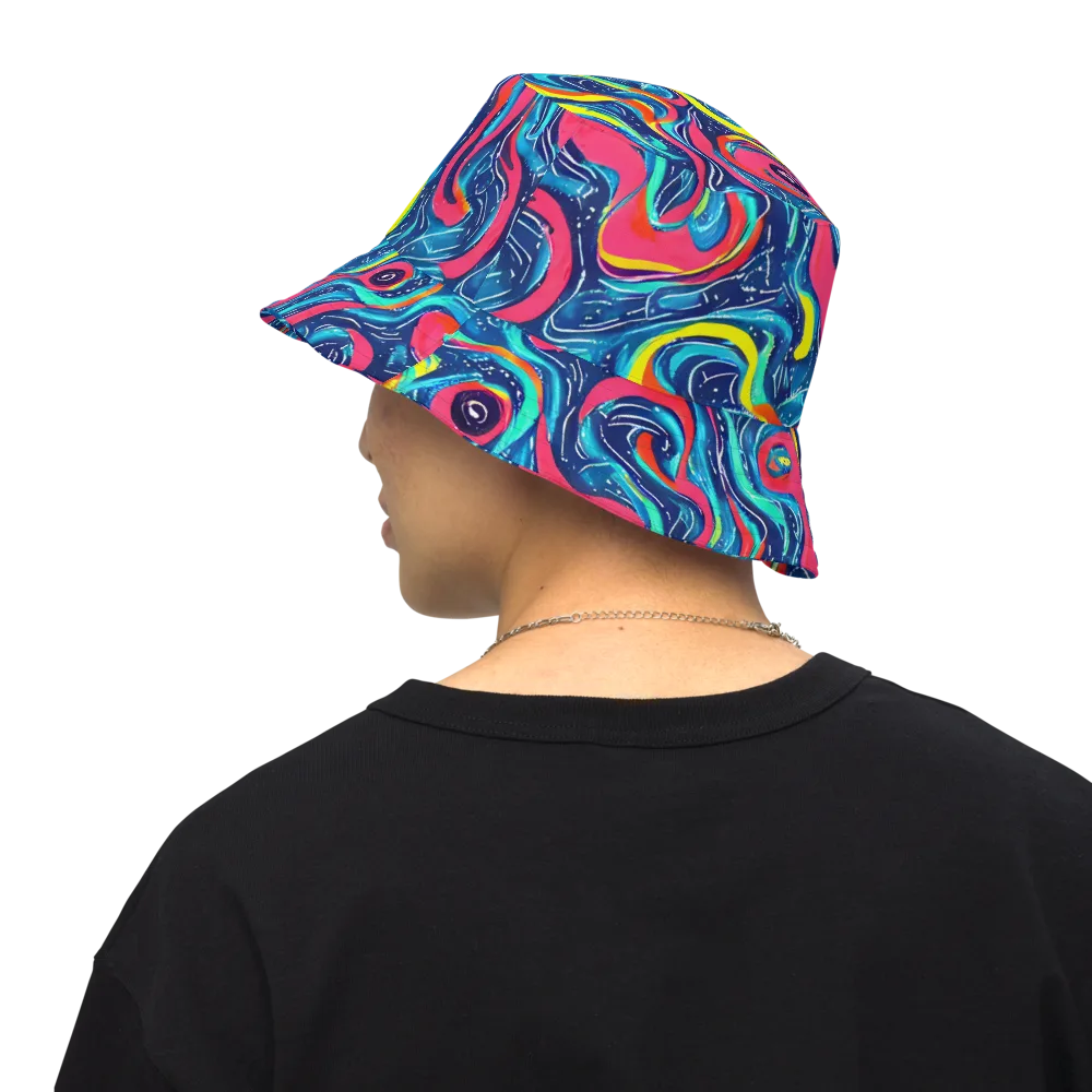 Electric Inkblot on Reversible Bucket Hat — Back Inside