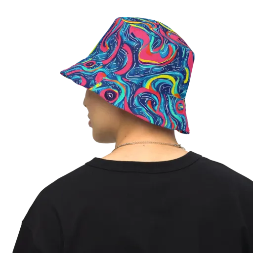Electric Inkblot on a Reversible Bucket Hat