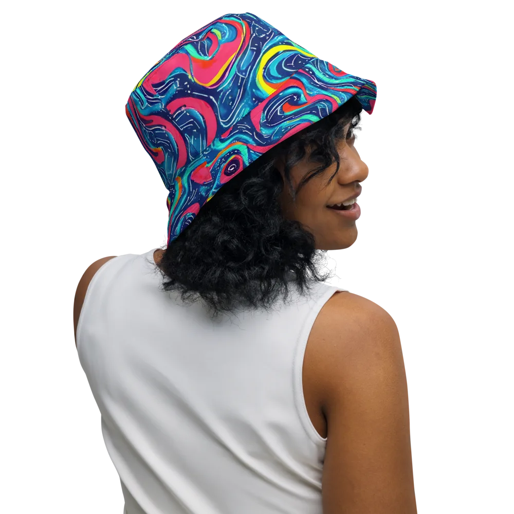 Electric Inkblot on Reversible Bucket Hat — Right Outside