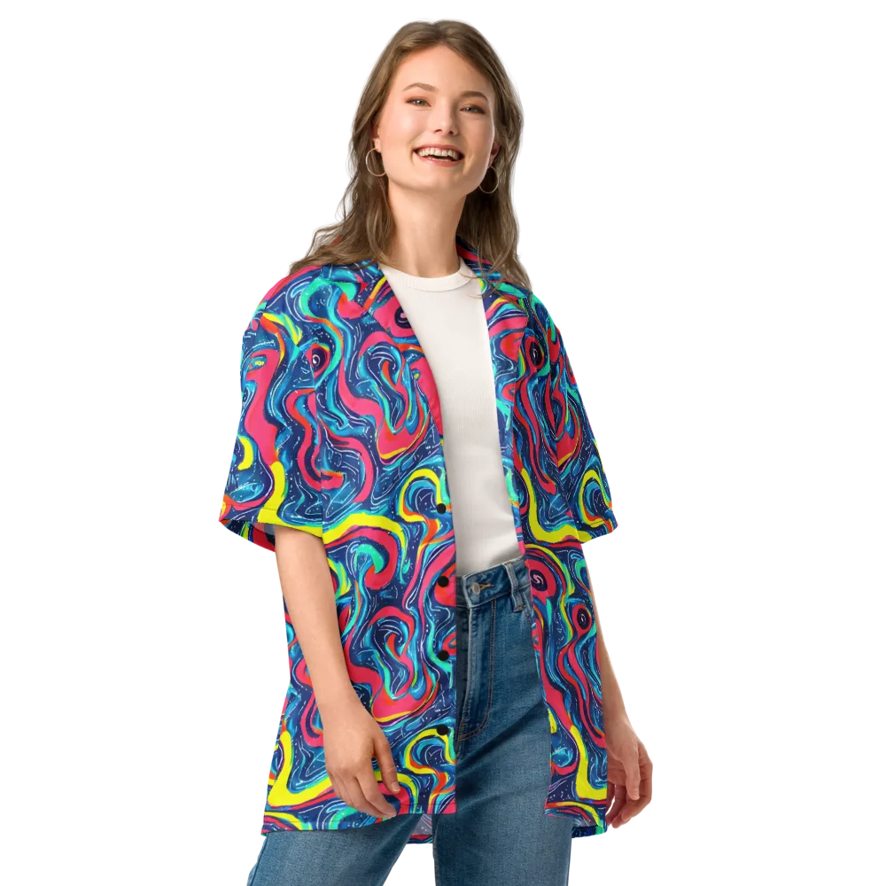 Electric Inkblot on Button Shirt — Front