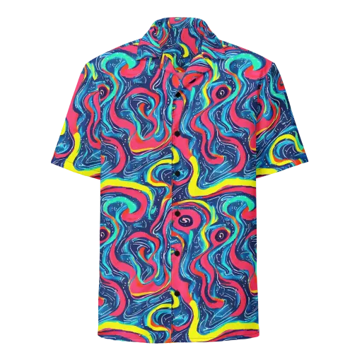 Electric Inkblot on a Button Shirt
