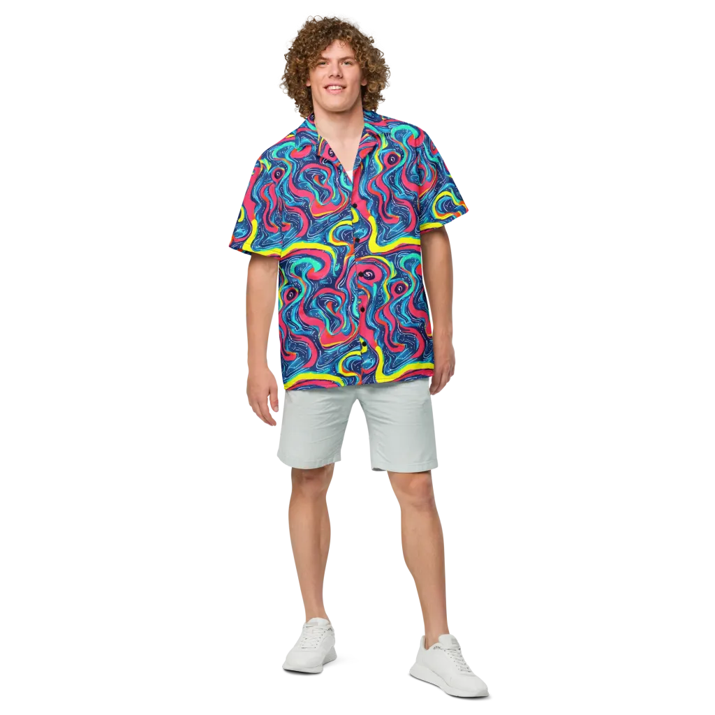 Electric Inkblot on Button Shirt — Front