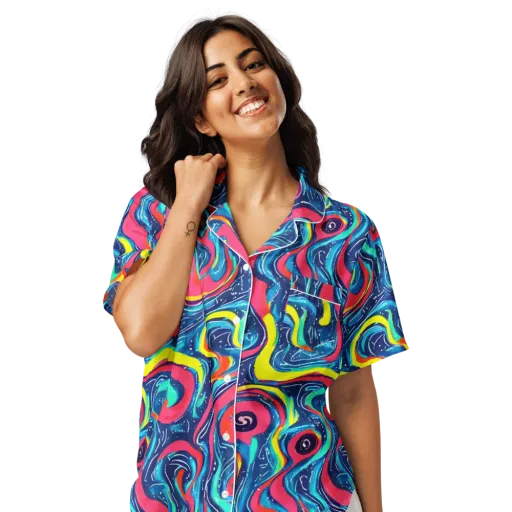 Electric Inkblot on a Women's Short Sleeve Pajama Top