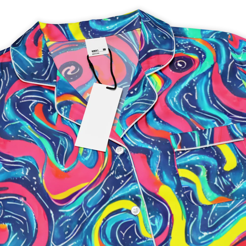 Electric Inkblot on Women's Short Sleeve Pajama Top — Product details