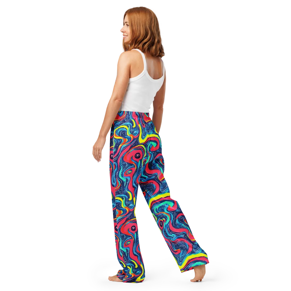 Electric Inkblot on Women's Pajama Pants — Back