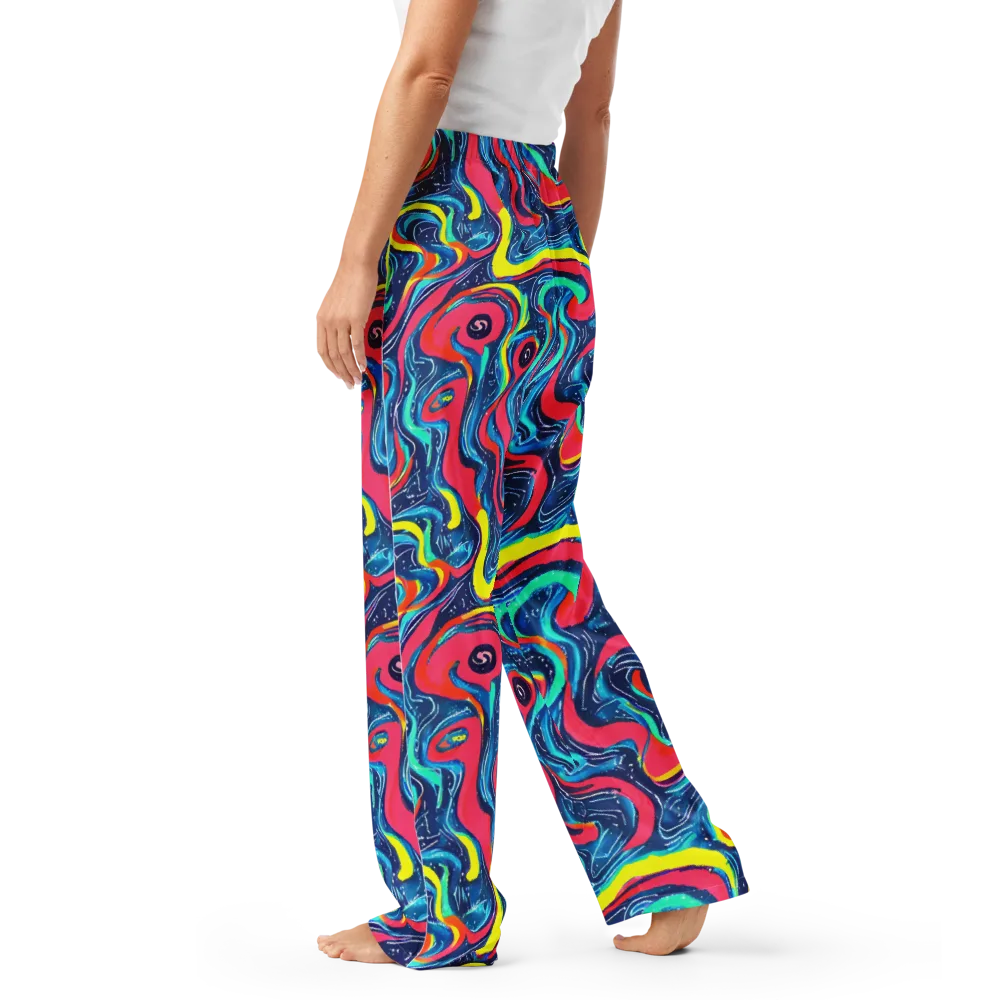 Electric Inkblot on Women's Pajama Pants — Left