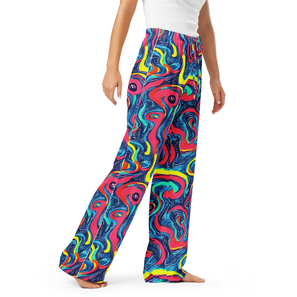 Electric Inkblot on Women's Pajama Pants — Right Front