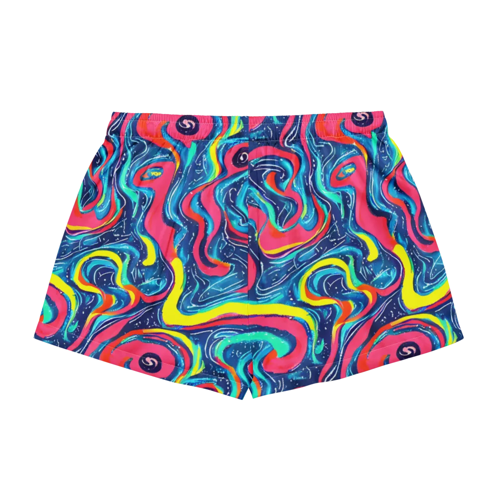 Electric Inkblot on Women's Pajama Shorts — Back