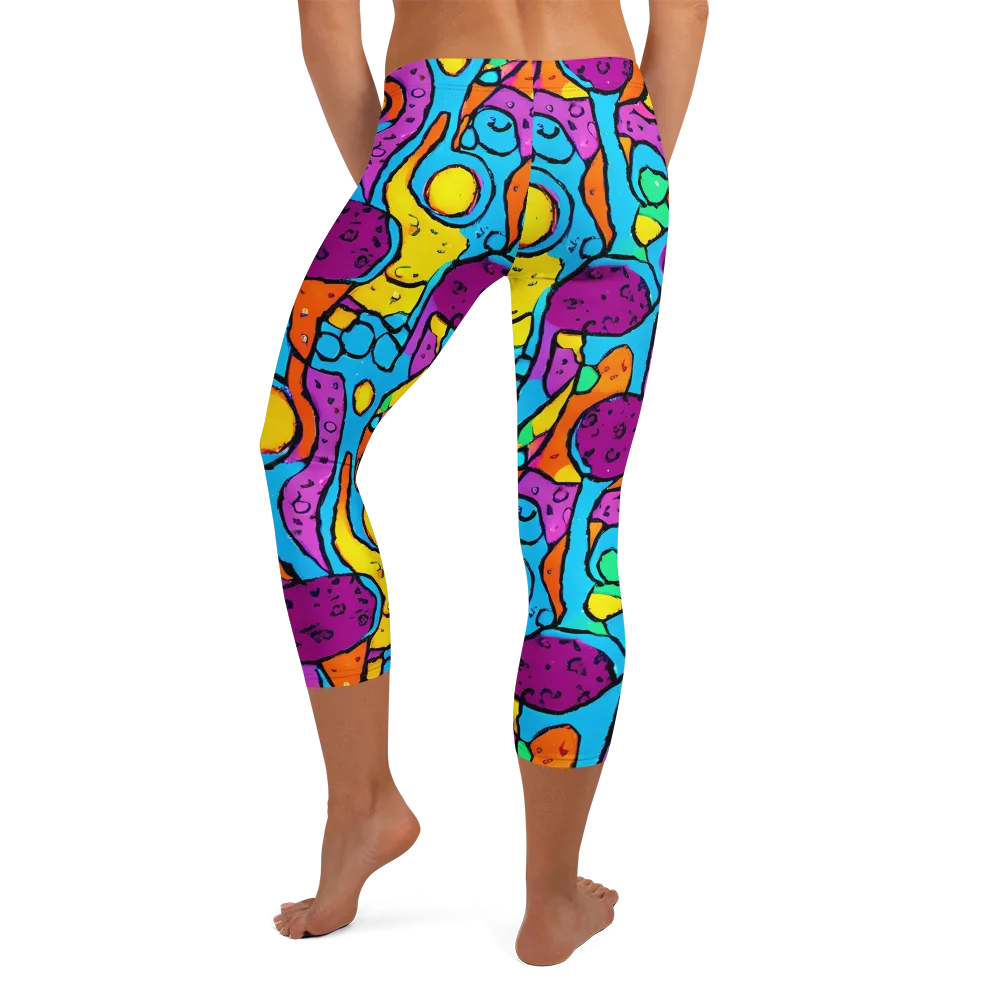Chromatic Playground on Capri Leggings — Back