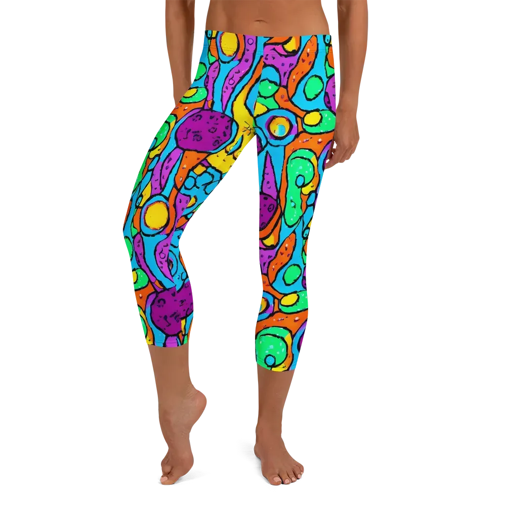 Chromatic Playground on Capri Leggings — Front