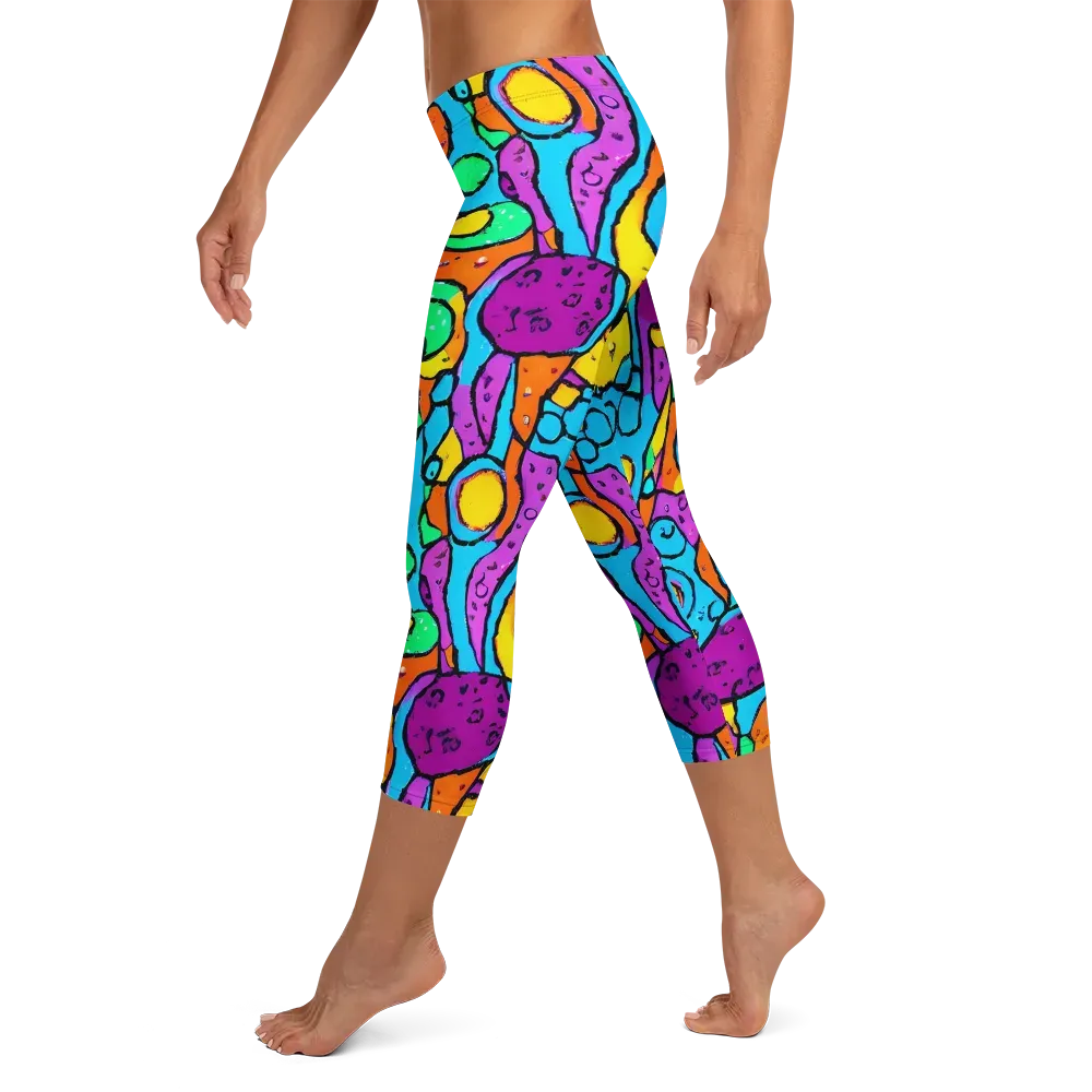 Chromatic Playground on Capri Leggings — Left