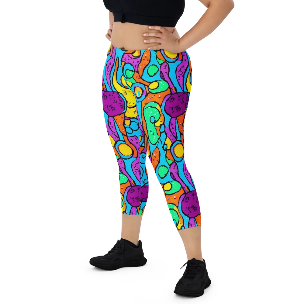 Chromatic Playground on Capri Leggings — Front