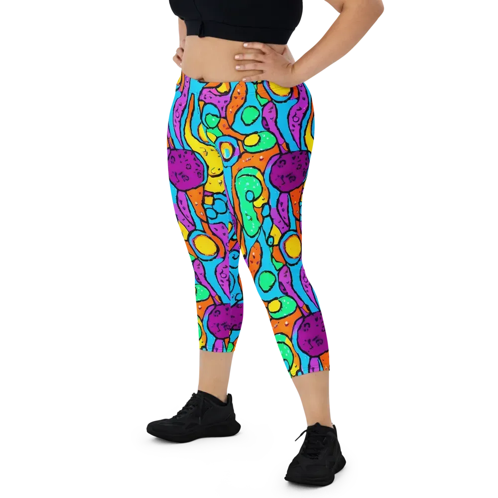 Chromatic Playground on Capri Leggings — Front